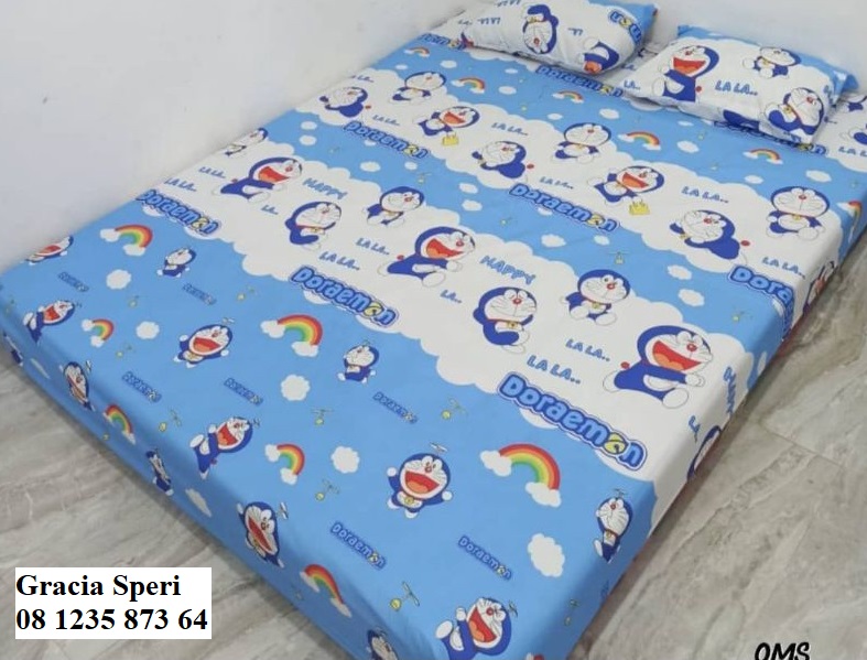 <p>Sprei Doraemon Biru Awan dengan kualitas homema